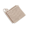 Two beige sponges with handles on a white background
