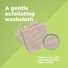 Reusable organic cotton washcloth for skin care and household cleaning