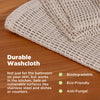 Close-up of hemp organic cotton washcloth fabric detail and loose knit weave