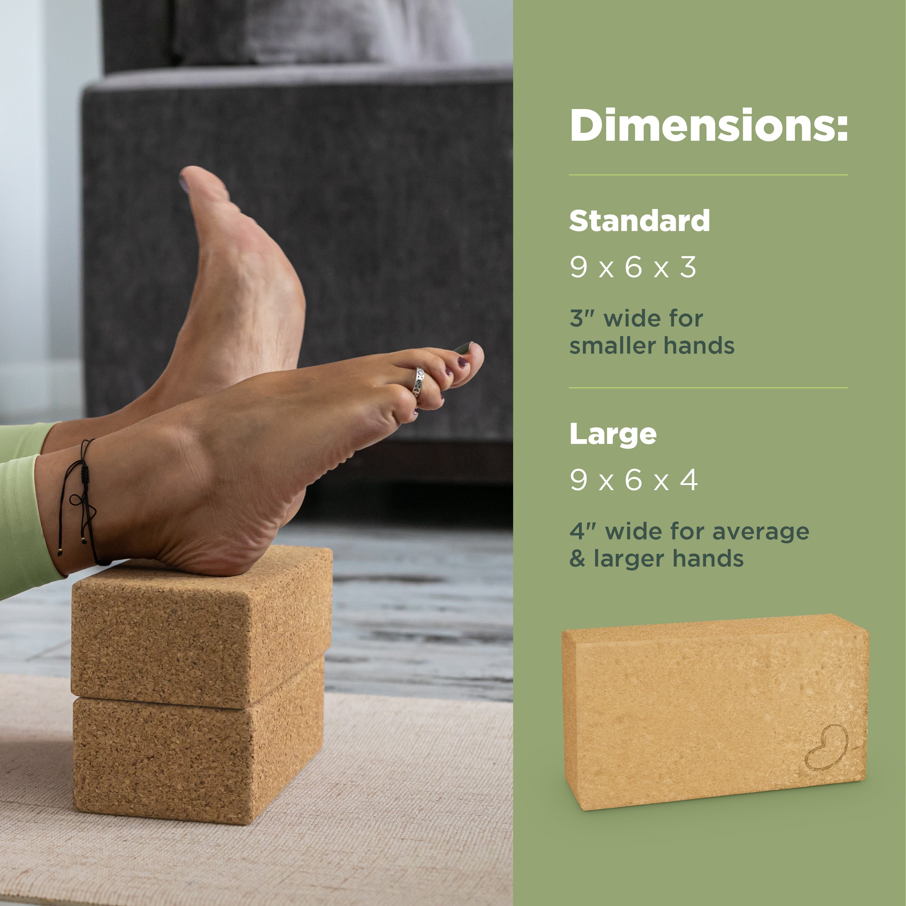 Bean Products cork yoga block close-up showing dense cork wood texture