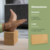 Bean Products cork yoga block close-up showing dense cork wood texture