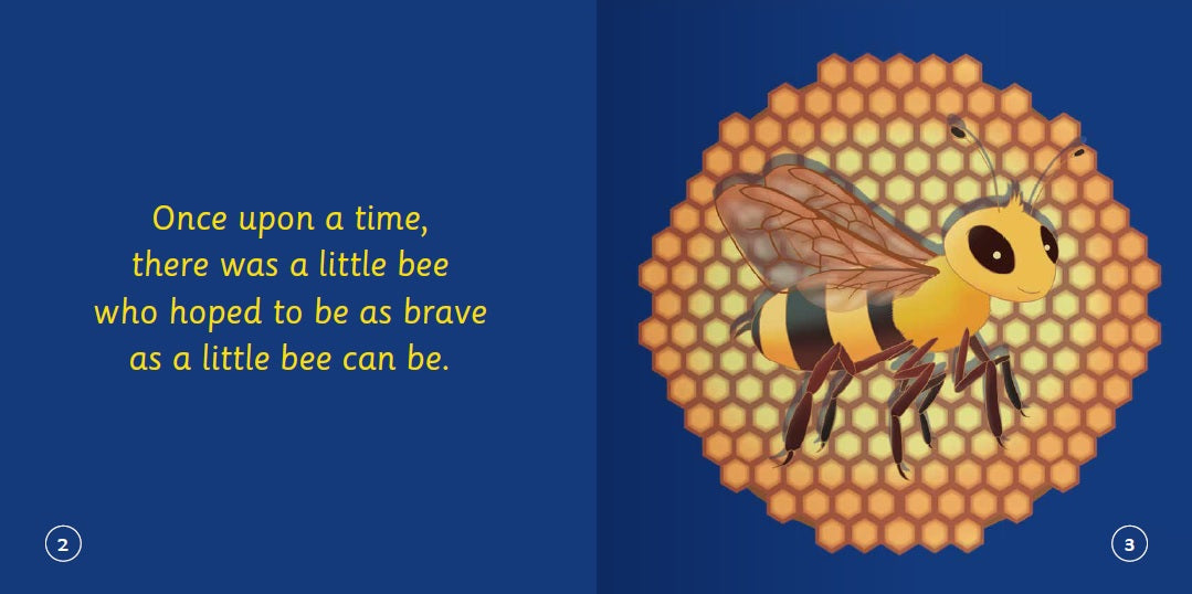 Illustrated interior pages of The Bee Who Could Not Choose Her Flower showing story scenes and reflective activity prompts for kids