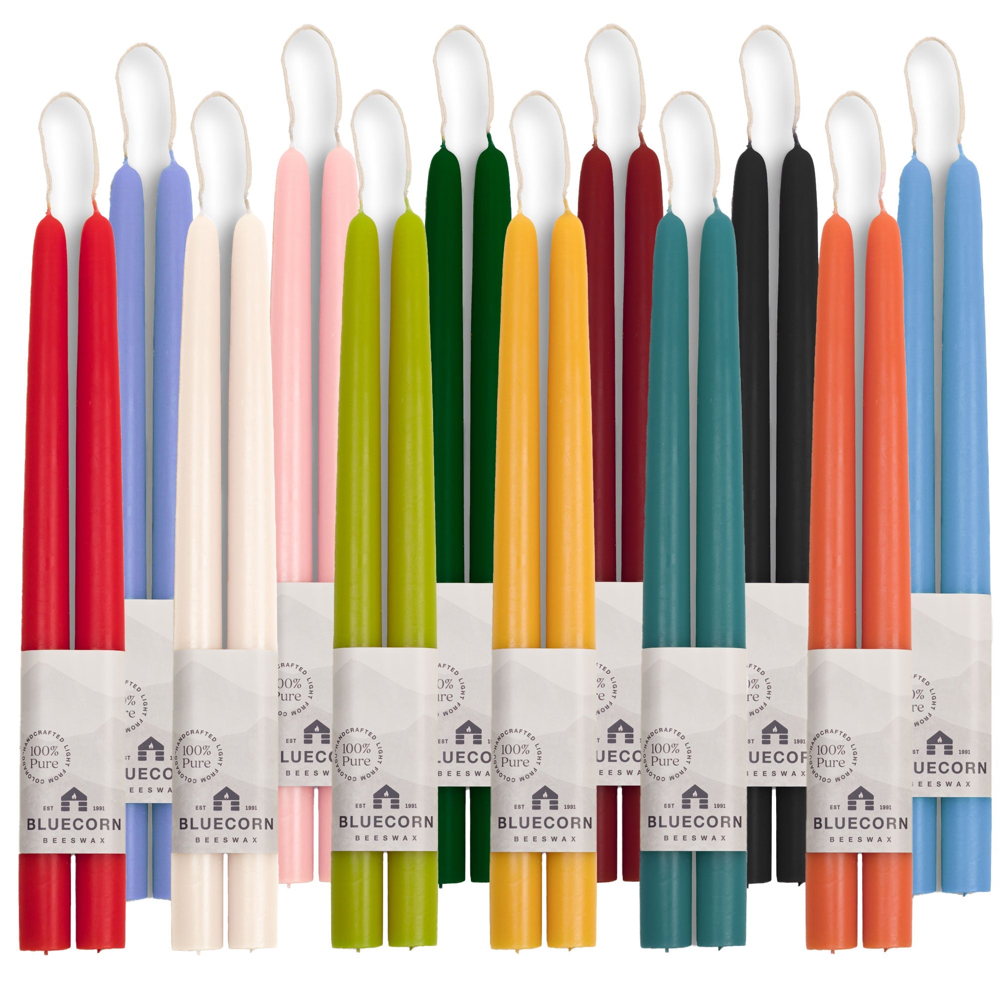 Hand-Dipped Beeswax Taper Candles – 100% Pure Beeswax, 1 Pair