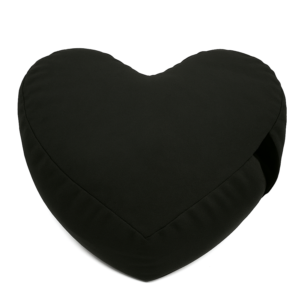 Heart Shaped Zafu Meditation Cushion - Cotton & Buckwheat Hulls