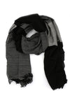 Black and white patterned block scarf, handwoven fair trade cotton by Fair Anita