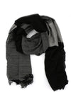 Black and white handwoven block scarf by Fair Anita, fair trade women artisans Vietnam