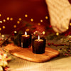 Bluecorn beeswax votive candles used as Christmas and holiday table decorations