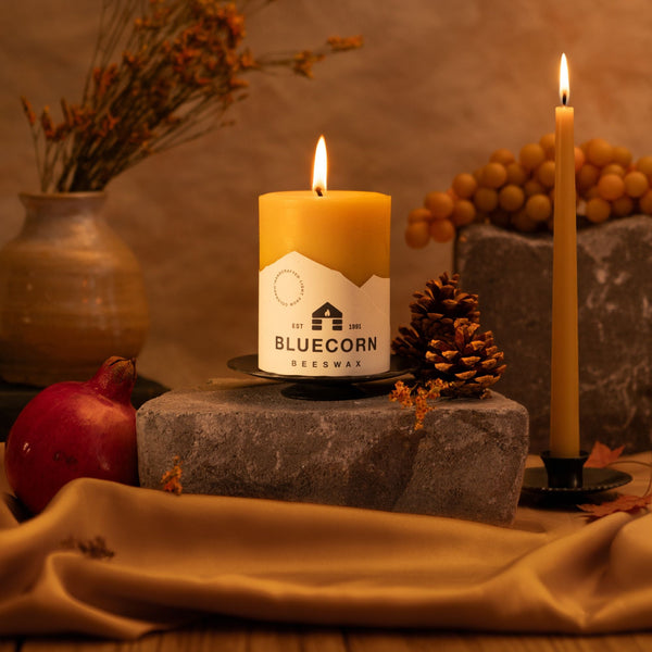 Hand-Dipped Beeswax Taper Candles – 100% Pure Beeswax, 1 Pair