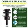 Blumat bulkhead fitting installed on a reservoir for 8mm drip irrigation water supply line