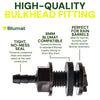 Blumat high-quality bulkhead fitting with features highlighted on a white background