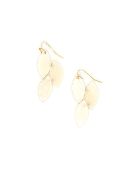 Fair Anita Bone Leaf Earrings – sustainable, nickel-free dangle earrings in a leaf silhouette