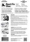Boot-Fix Shoe Glue back of packaging showing directions and features for sole repair