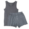 Men's Bamboo Underwear Set - Tank Top + Boxers in Charcoal Grey Color