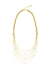 Fair Anita braided chain necklace in mixed metals — brass and silver tones