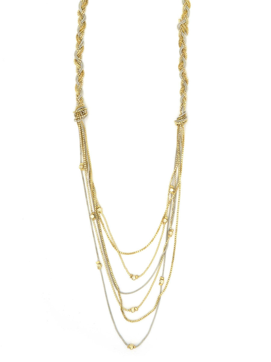 Braided Chain Necklace – Recycled Brass & Silver-Plated, Nickel-Free
