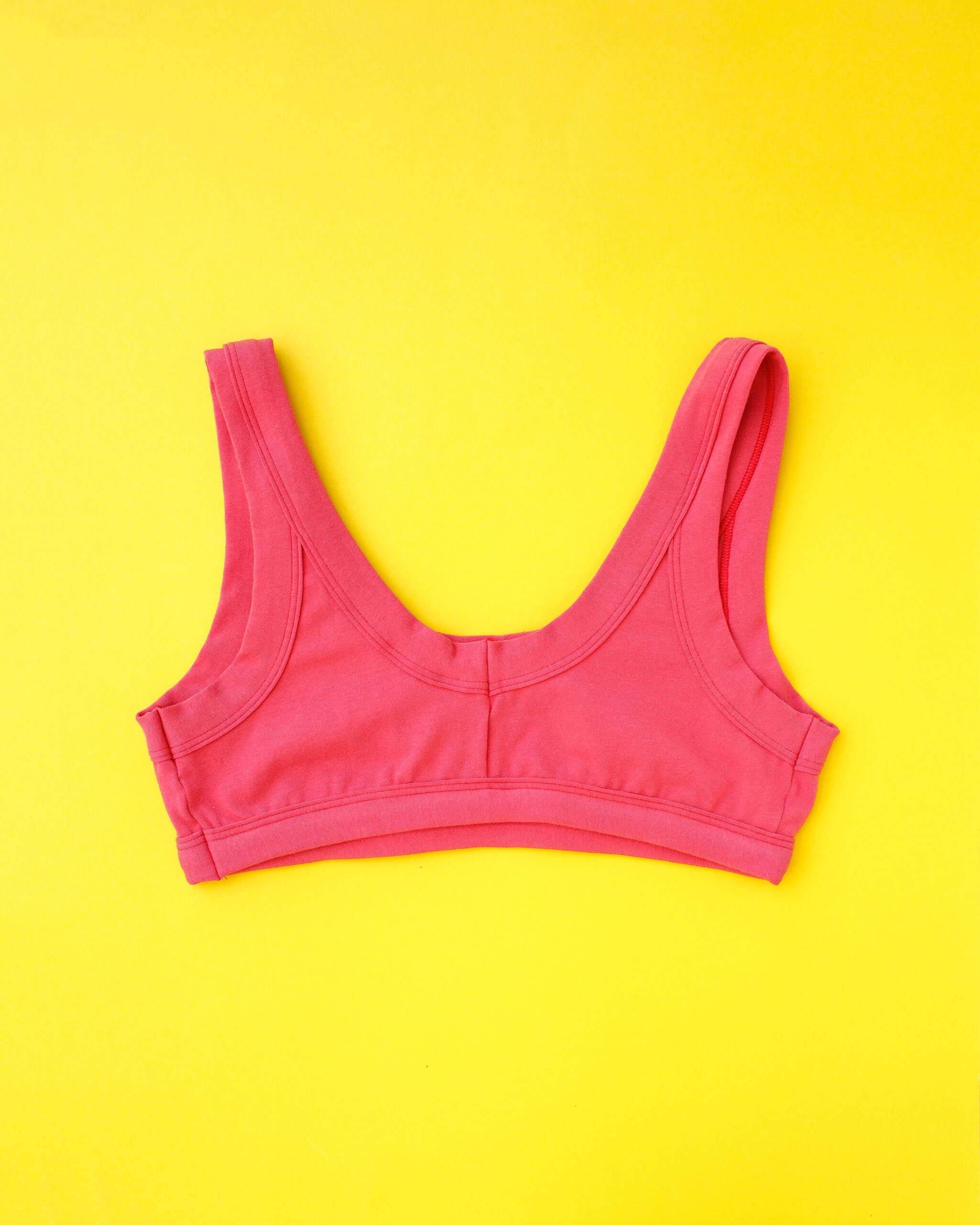 Thunderpants Pomegranate Punch Bralette back view, sustainable bralette made in Oregon USA