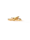 Textured brass stacking ring with wave pattern handcrafted by women artisans in Mexico