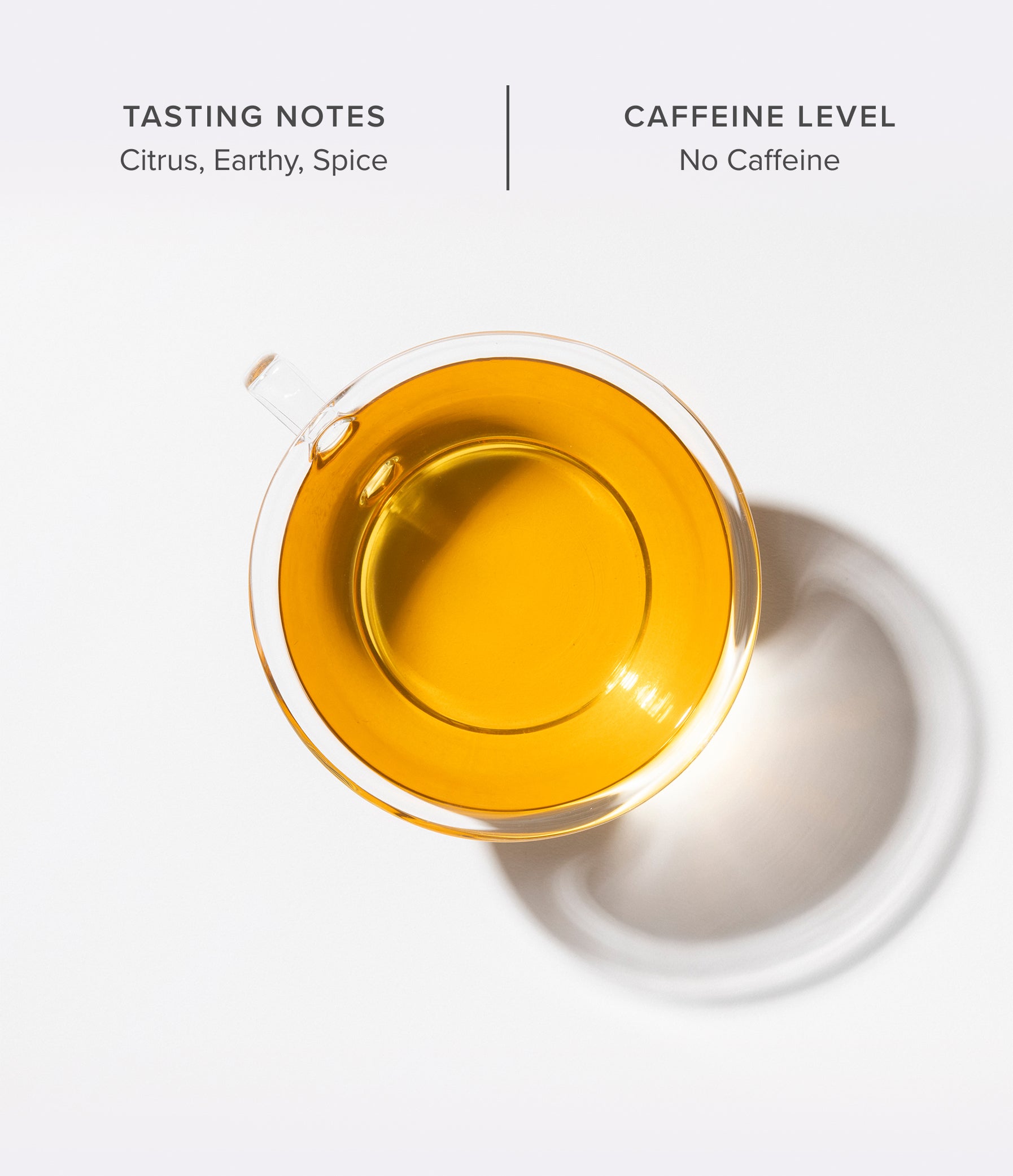 Steeped cup of Art of Tea Breathe herbal tisane showing rich amber colour