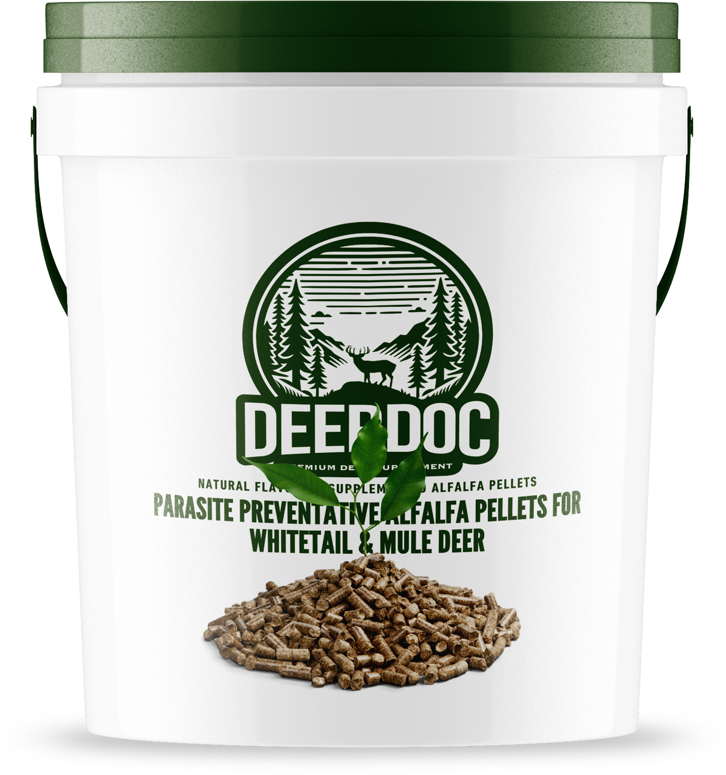 DeerDoc 25lb bucket of natural alfalfa parasite defense supplement for deer and goats