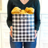 EverBag reusable buffalo check gift bag standing upright showing full pattern