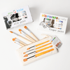 Creative Painting Bundle for kids with natural finger paint, milk paint, and paintbrush set in a reusable canvas bag