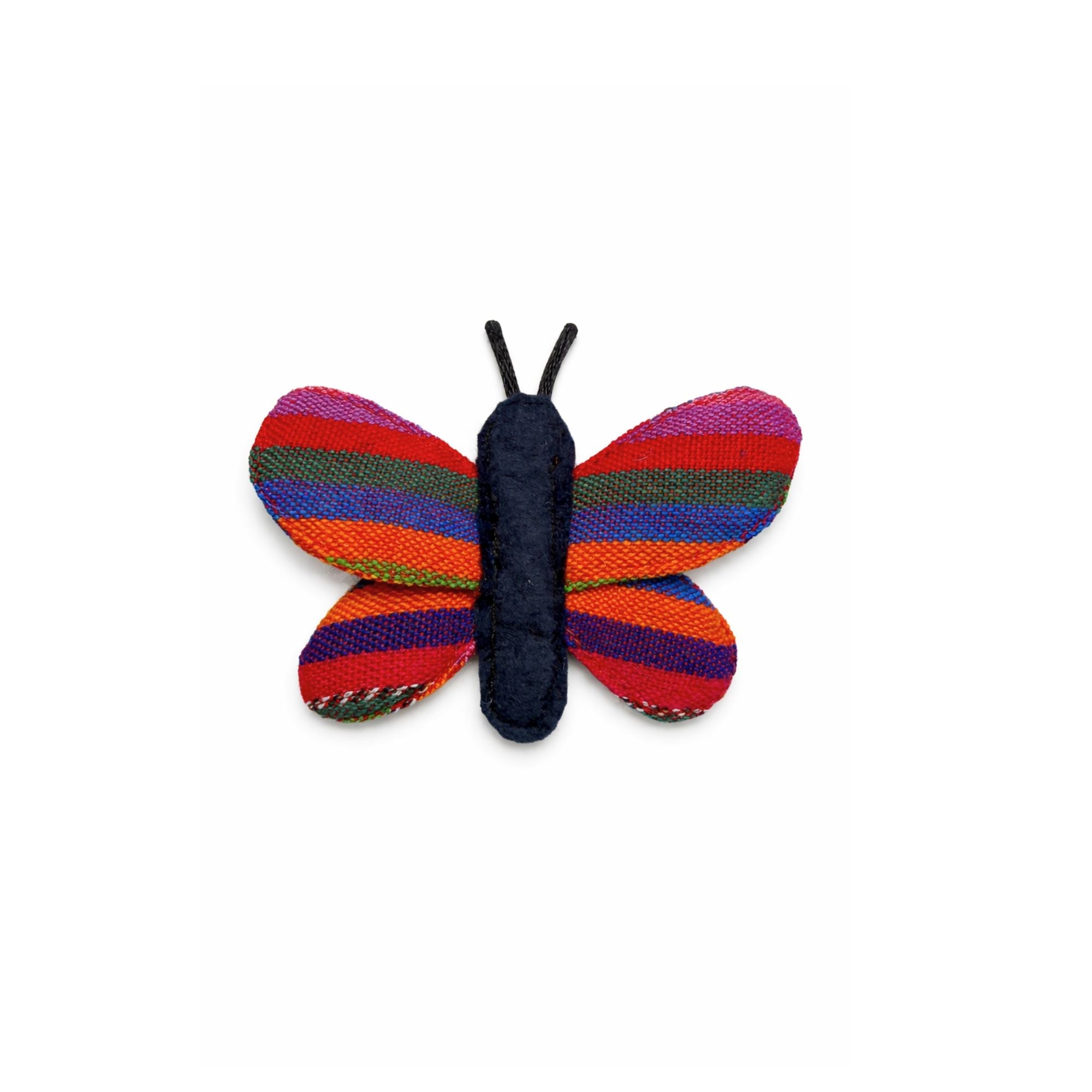 Handmade Colorful Butterfly Cat Toy with striped fabric wings