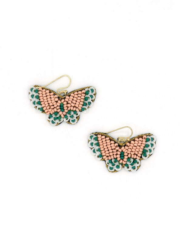 Hand Beaded Butterfly Earrings | Fair Trade Glass Bead Jewellery
