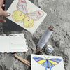 Coloring Postcards for Kids & Adults – 30 Cards, 6 Designs, Reusable Tin