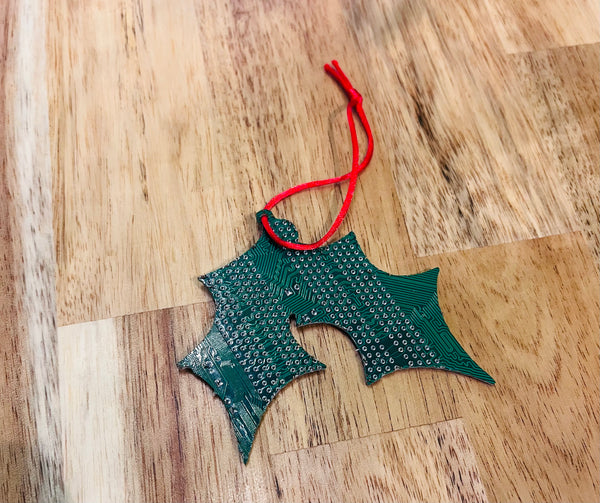 Ornements de circuits imprimés - Canne en sucre, couronne et houx