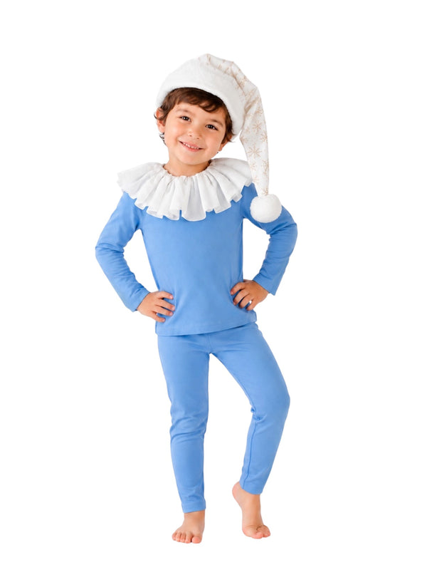Blue Hanukkah Elf Pajama Costume for Kids – Sustainable Cotton