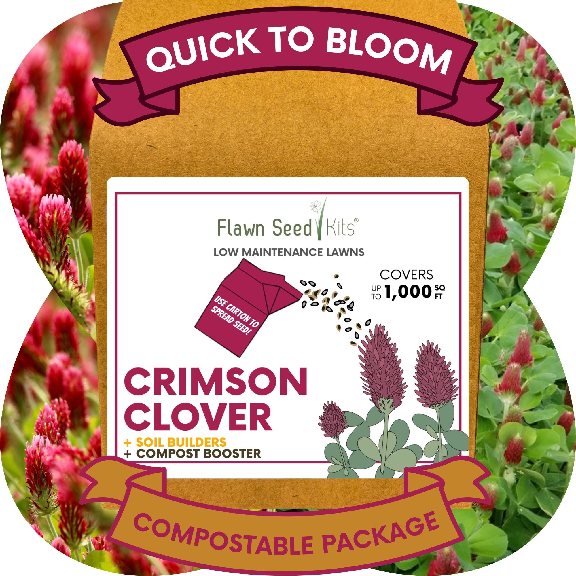 Crimson Clover Eco-Friendly Seeding Kit