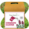 Flawn Seed Kits Crimson Clover packaging with a label and illustrations on a green background.