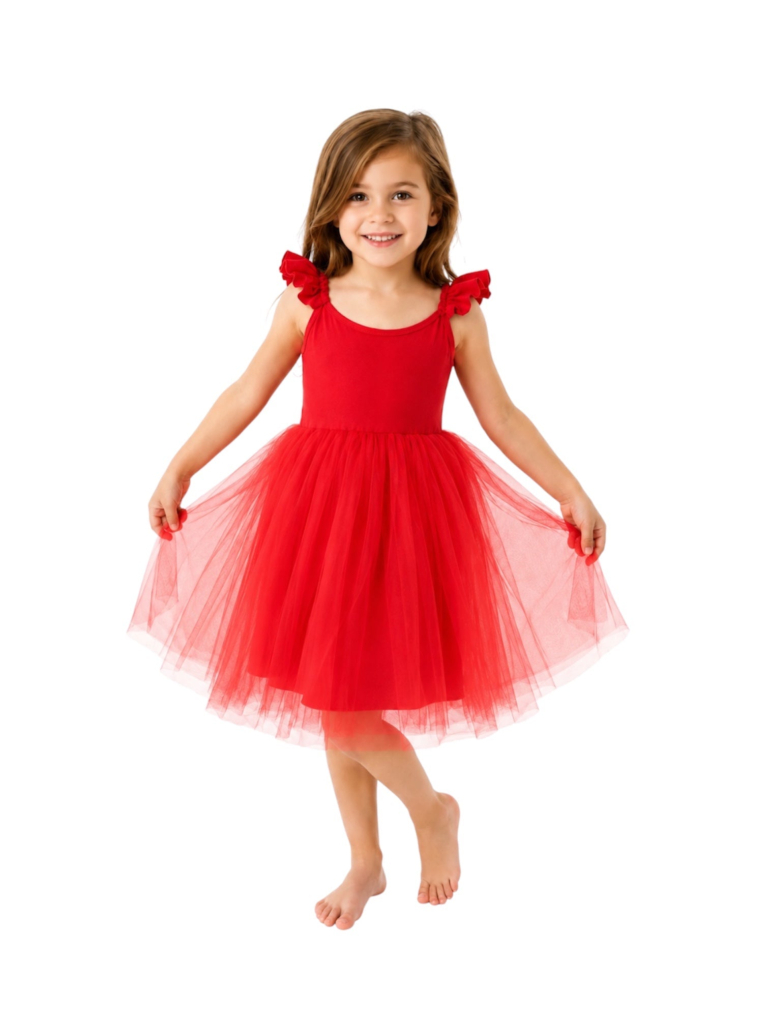 Child wearing the Red Fairy Tutu for imaginative play