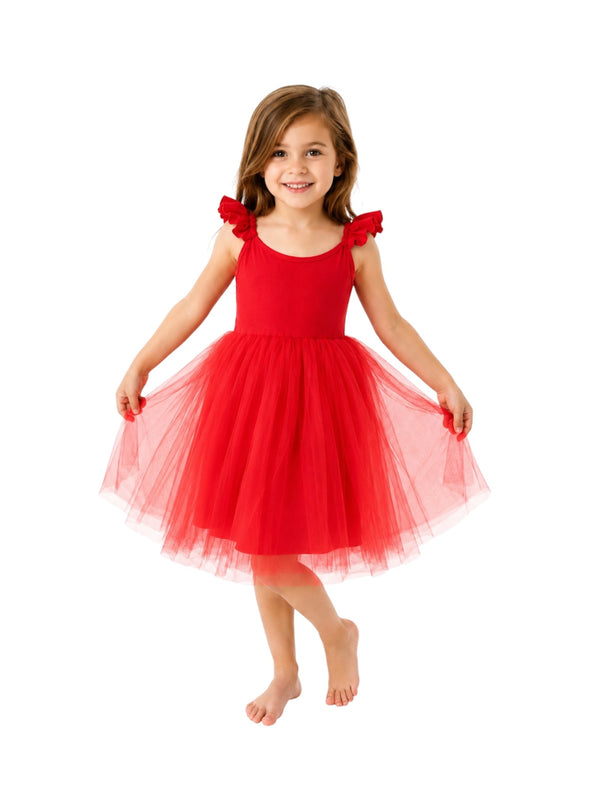 Child wearing the Red Fairy Tutu for imaginative play