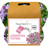 Flawn Seed Kits Creeping Thyme seed packet with floral design on a green background