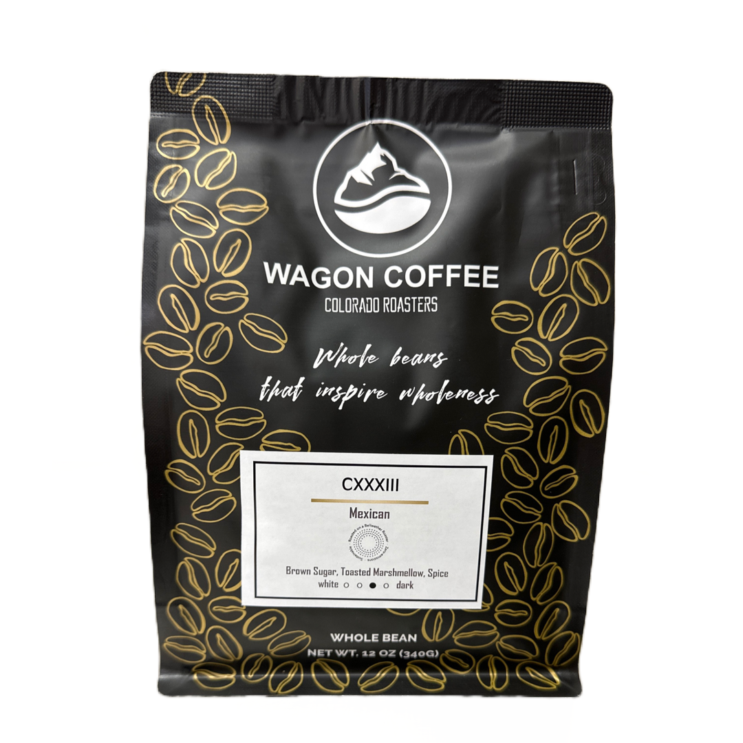 CXXXIII organic fair trade medium roast coffee bag by Wagon Coffee, sourced from Sierra Azul, Chiapas, Mexico