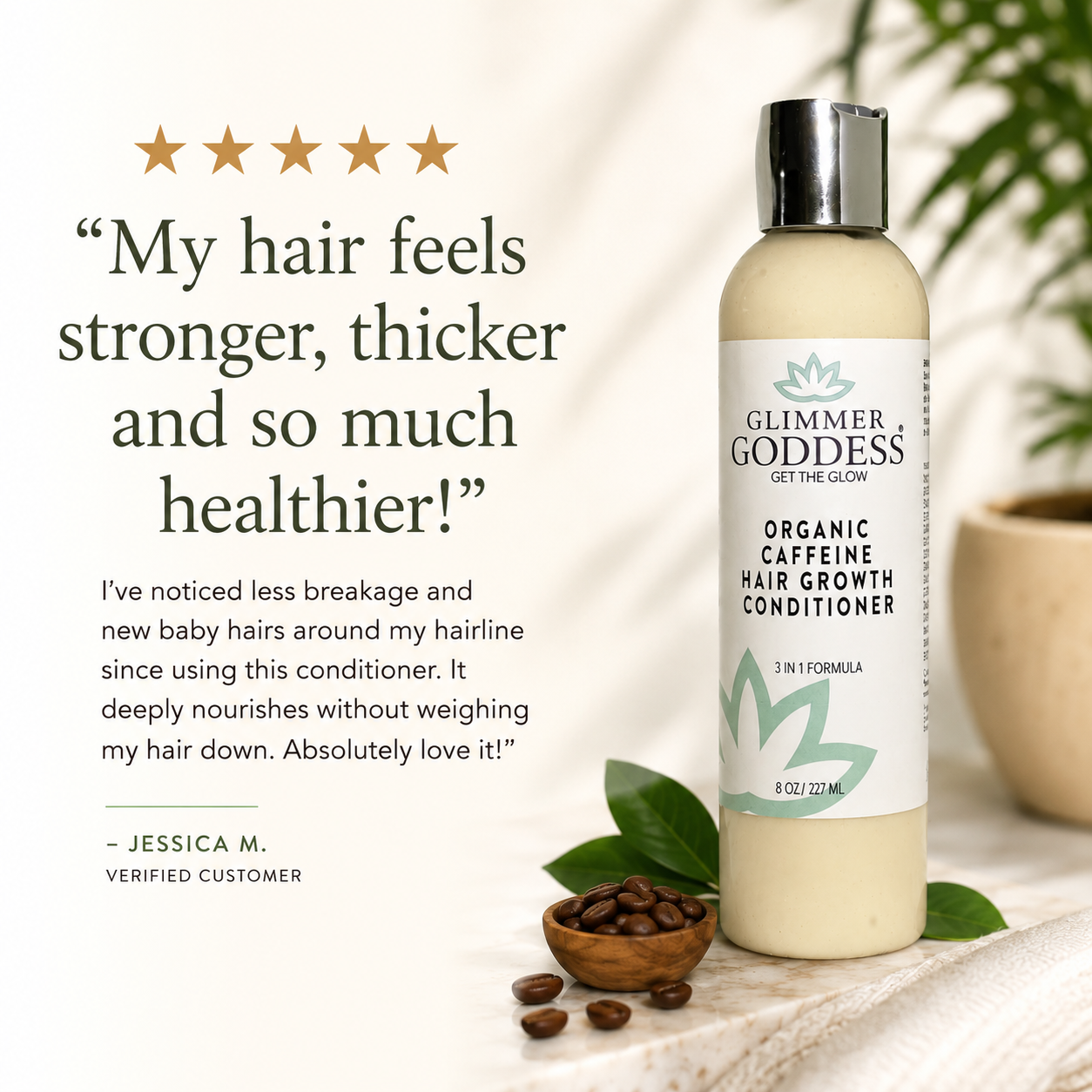 Organic Caffeine Hair Growth Mask – Deep Conditioning Treatment for Thicker Hair