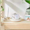 Butter Me Up Organics large calm bath bomb showing organic shea butter and lavender ingredients