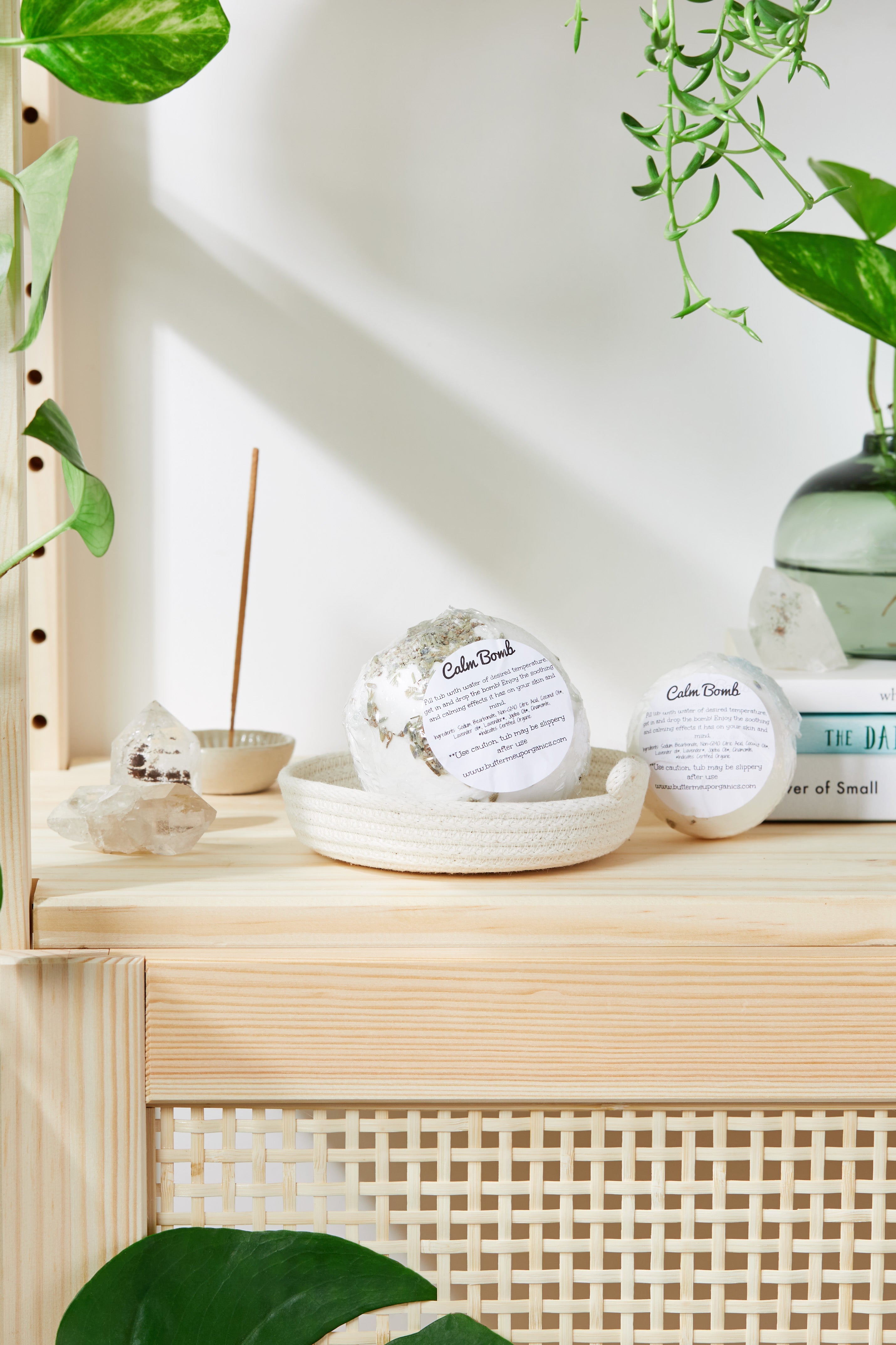 Large Butter Me Up Organics calm bath bomb – organic, cruelty-free, zero waste bath fizzie