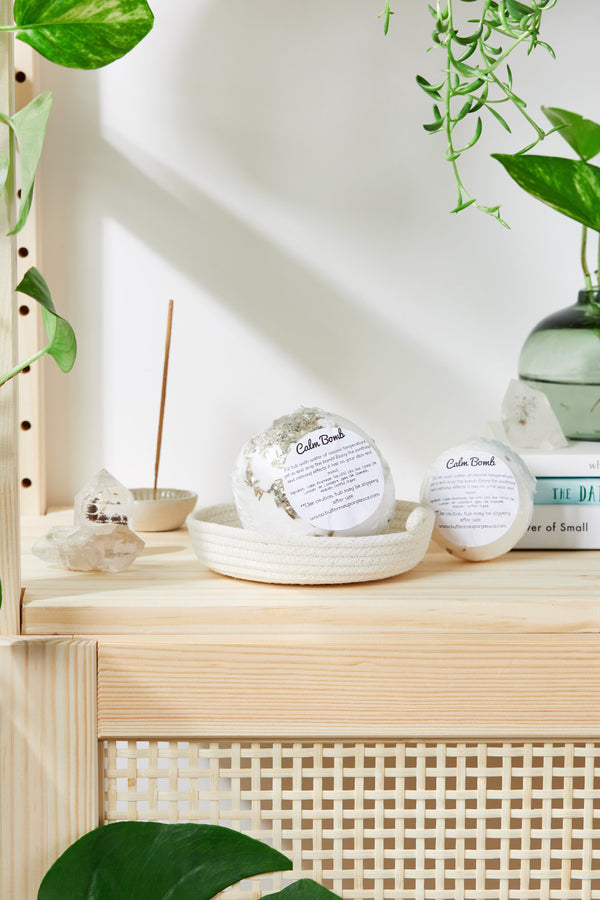 Large Butter Me Up Organics calm bath bomb – organic, cruelty-free, zero waste bath fizzie