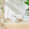 Small organic lavender and chamomile calm bath bomb by Butter Me Up Organics