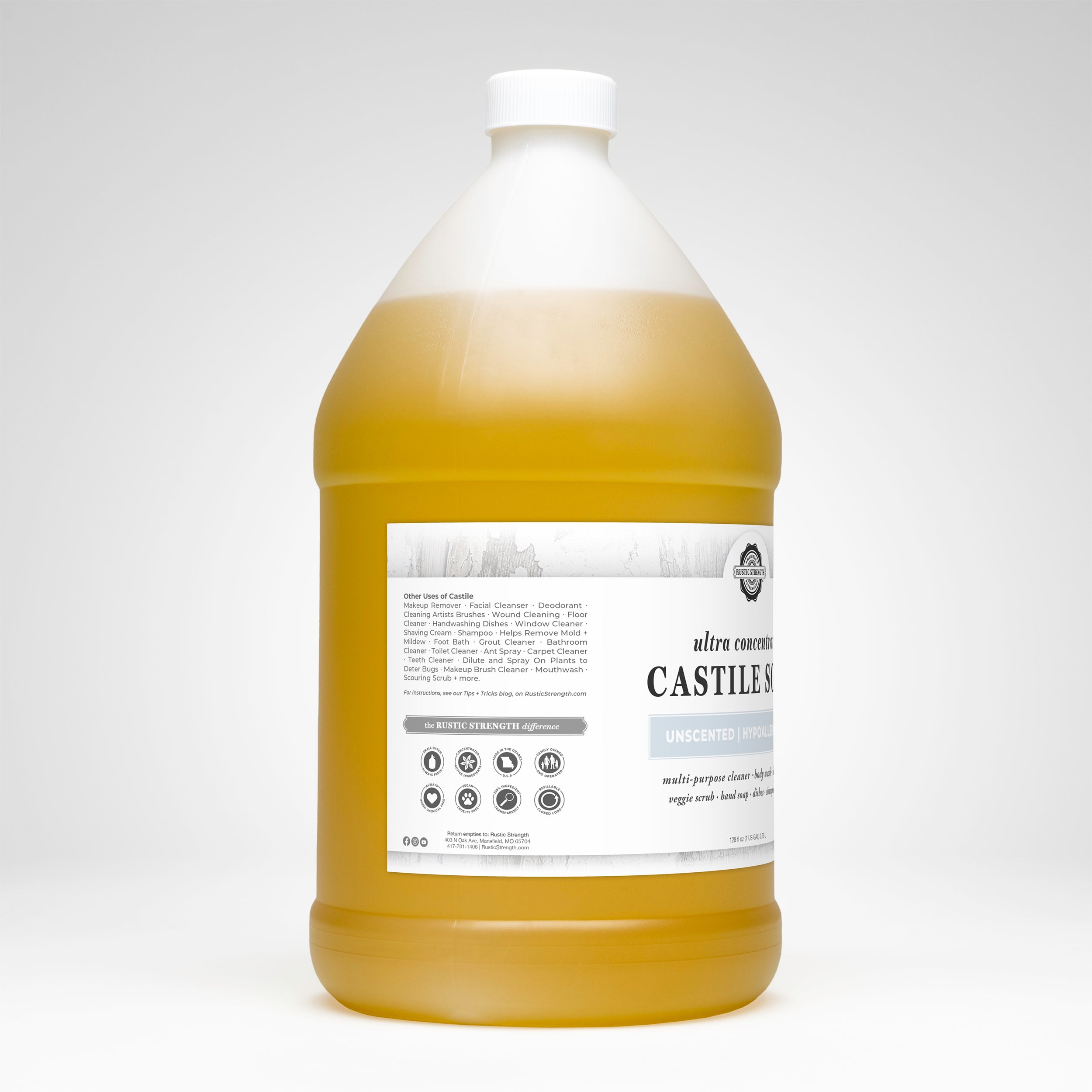 Ultra Concentrate Organic Castile Soap - Unscented & Multi-Purpose