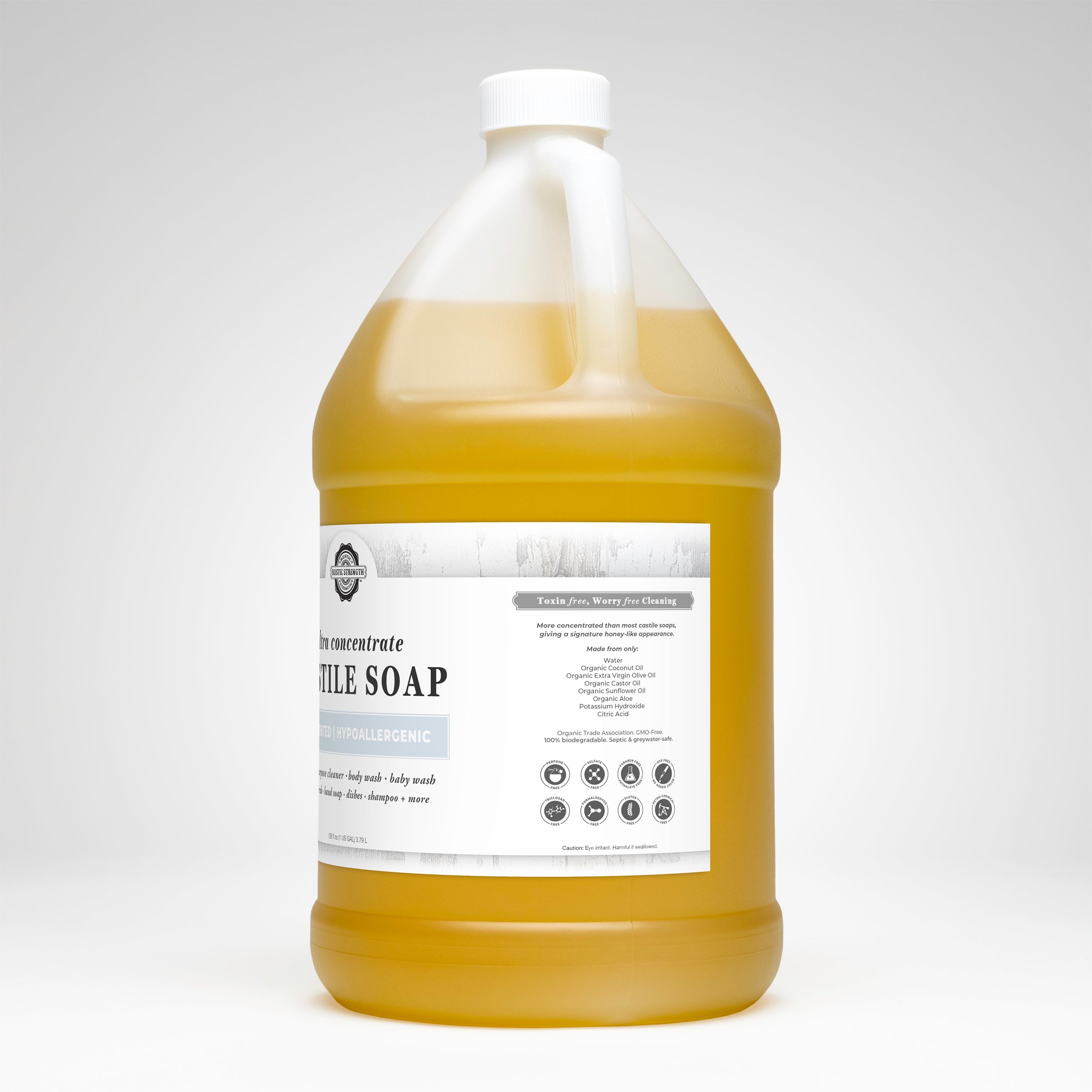 Ultra Concentrate Organic Castile Soap - Unscented & Multi-Purpose