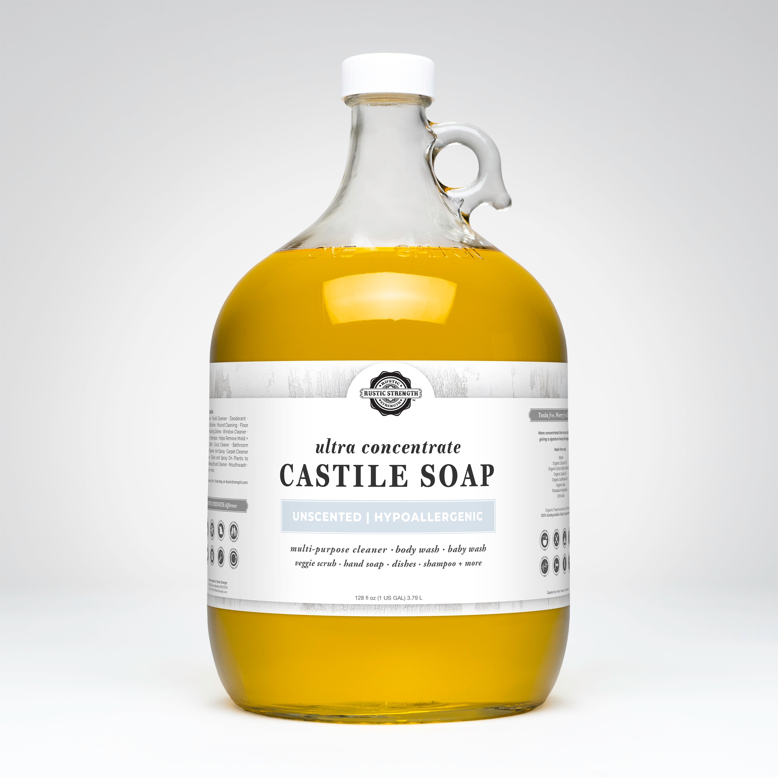 Ultra Concentrate Organic Castile Soap - Unscented & Multi-Purpose