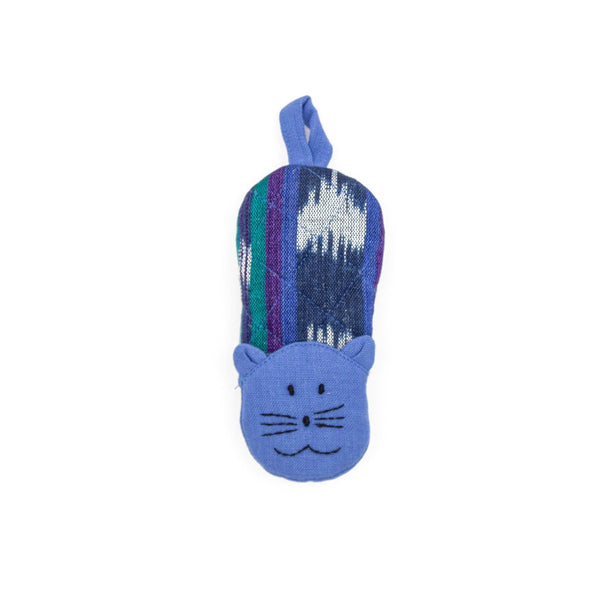 Blue Cat Skillet Handle Holder - Handmade, Zero Waste and Fair Trade