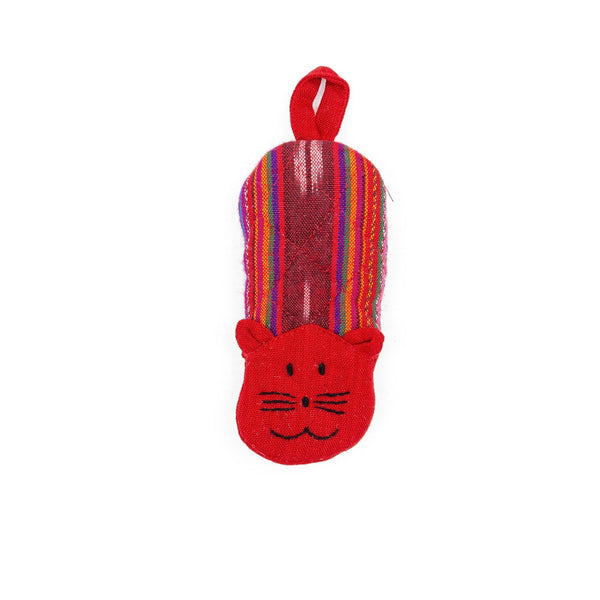 Festive Red Cat Skillet Handle Holder - Handmade, Zero Waste and Fair Trade