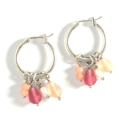 Fair Anita Charm Dangle Hoop Earrings styled and worn, handcrafted by artisan women in India