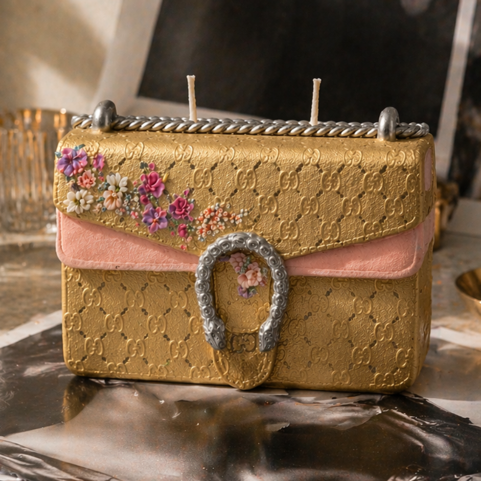 Onali Pure Pink Velvet Muse candle in elegant gift-ready packaging — perfect for home or gifting