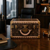 Close-up of Onali Pure Small Brown Trunk showing rich brown finish and detailed craftsmanship for stylish home storage