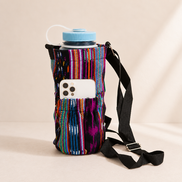 Guatemalan Fabric Water Bottle Holder Bag – Handmade & Fair Trade